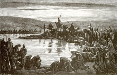 Гедеон обирає воїнів. Художник Поль Гюстав Доре, 1876