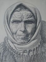 «Моя бабуся». 1973. Папір, туш, перо.